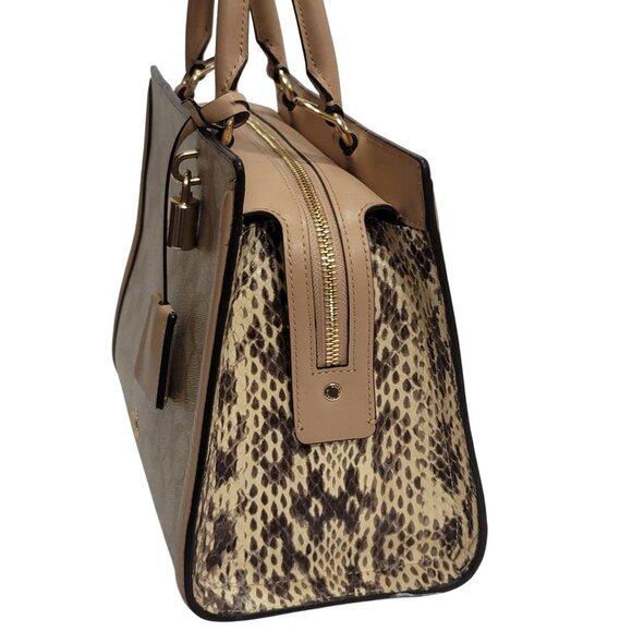 Coach Zoe Carryall Crossbody Anti-Theft Snakeskin Signature Canvas - Picture 3 of 12